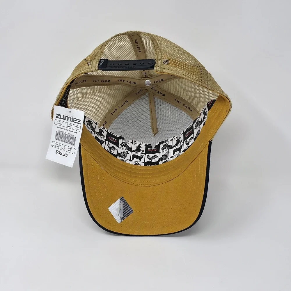 Goorin‎ Bros The Farm Beware Guard Dog Doberman Mustard Trucker Hat Cap Snapback